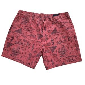 Polo Ralph Lauren Chinos Shorts Sailing Naval Nautical Coastal Men 36 Red Preppy